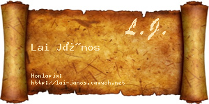 Lai János névjegykártya